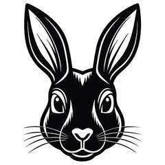 minimalist logo silhouette of rabbit face