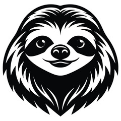 minimalist logo silhouette of sloth face