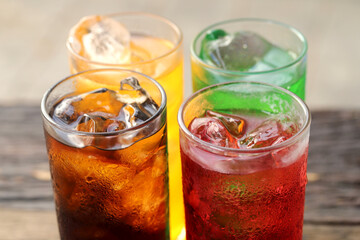 Soft drinks are high-sugar beverages that have health effects.