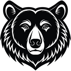 silhouette logo of bear face showcasing strong features