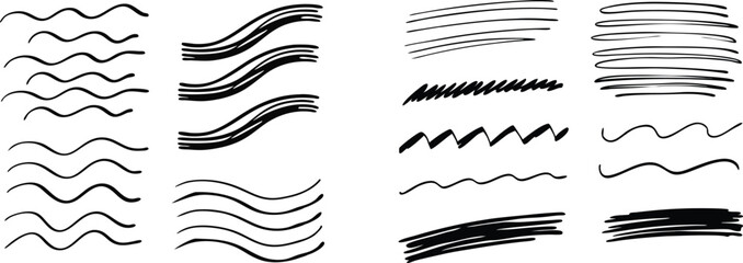 Collection of ink Brush Strokes. Set of vector Grunge Brushes. Dirty textures of banners, boxes, frames and design elements.
