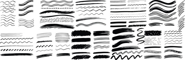 Black and white paint brush, Brash set