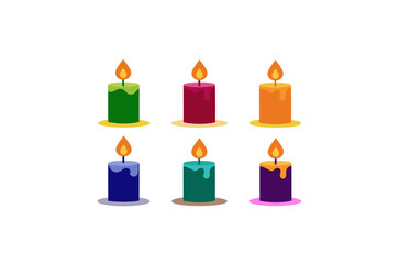 candles on a white background