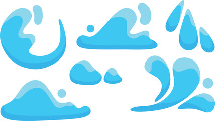 Obraz premium simple blue water splash set illustration 