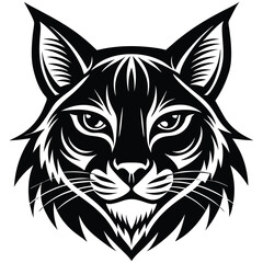 silhouette logo of lynx face with pointed ears