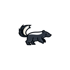 Fototapeta premium Skunk mammal trots stylized isolated white background studio shot