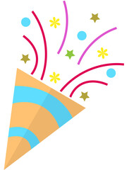 cute happy birthday icons, colorful new year celebration for business and design