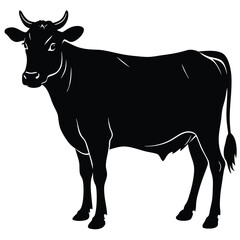 Fototapeta premium silhouette of guernsey cow with medium size and sturdy frame