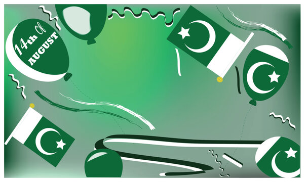 14th of august pakistan independence day vector illustration of an abstract background