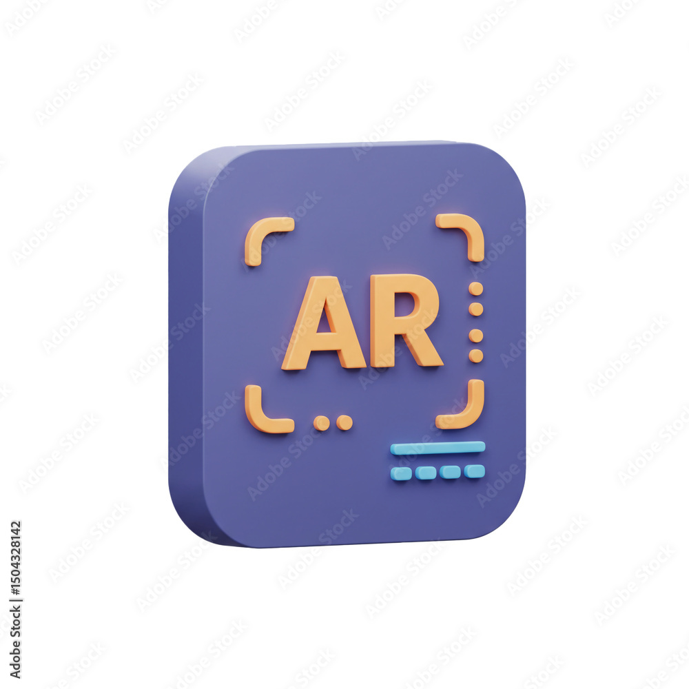 Poster creative 3d rendering of augmented reality symbol emphasizing technological innovation and interacti