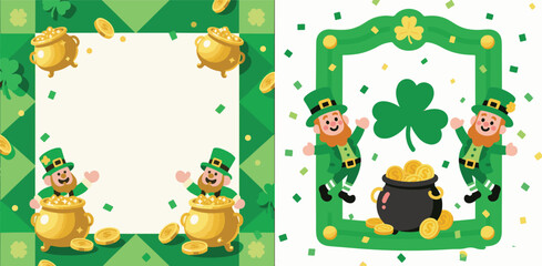 Fototapeta premium Two festive St. Patrick's Day images, perfect for adding a touch of Irish luck to any project.