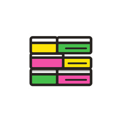 Colorful blocks stack horizontally abstract design modern