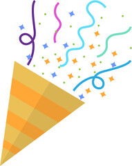 cute happy birthday icons, colorful new year celebration for business and design