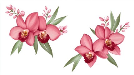 Isolated orchid flower in minimal composition with clean white background, perfect for floral design or botanical art.