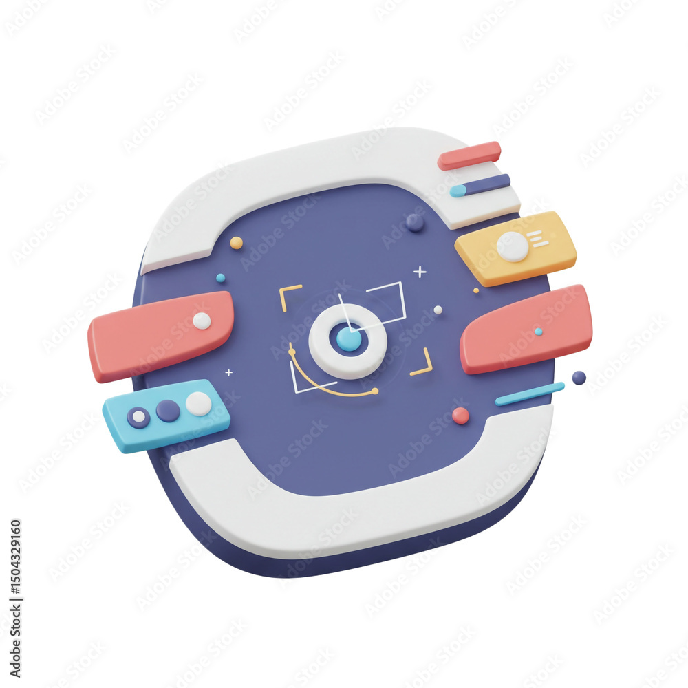 Poster abstract futuristic digital design interface rendering for innovative technology and data analytics 
