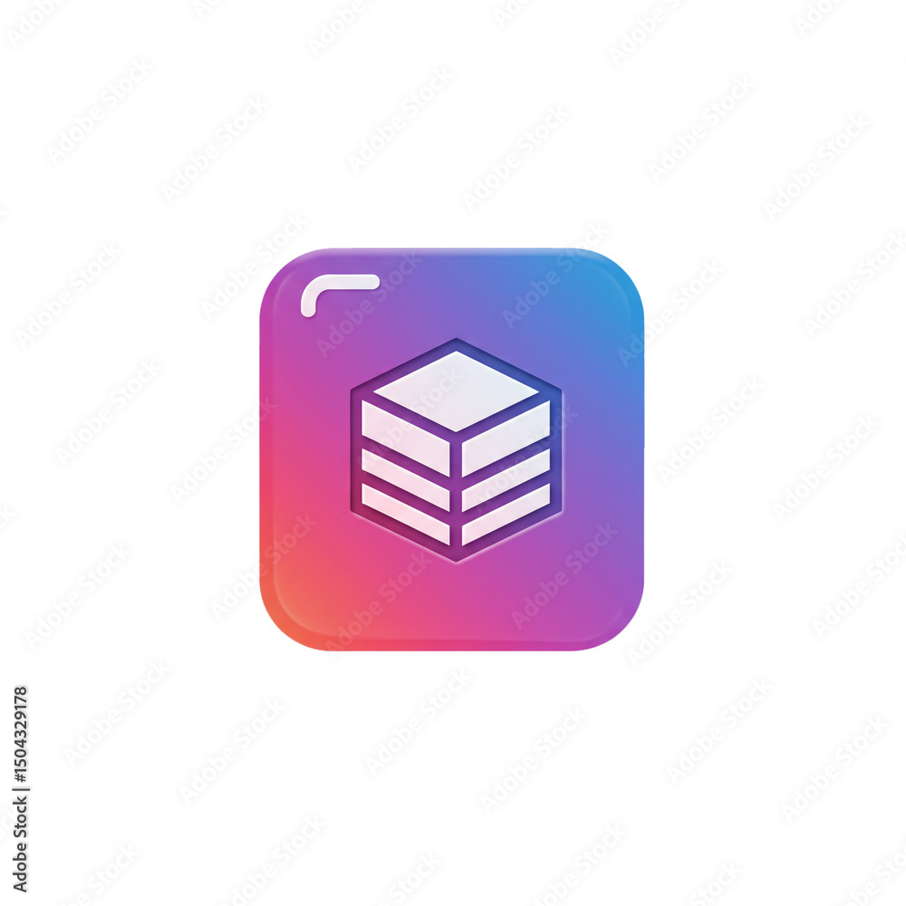 Poster a captivating 3d rendering of abstract geometric shapes on a smooth gradient square with appealing a