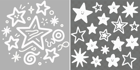 Two white star pattern graphics are displayed.