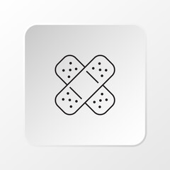 Medical Bandage Icon in Clean Line Style, Vector Illustration