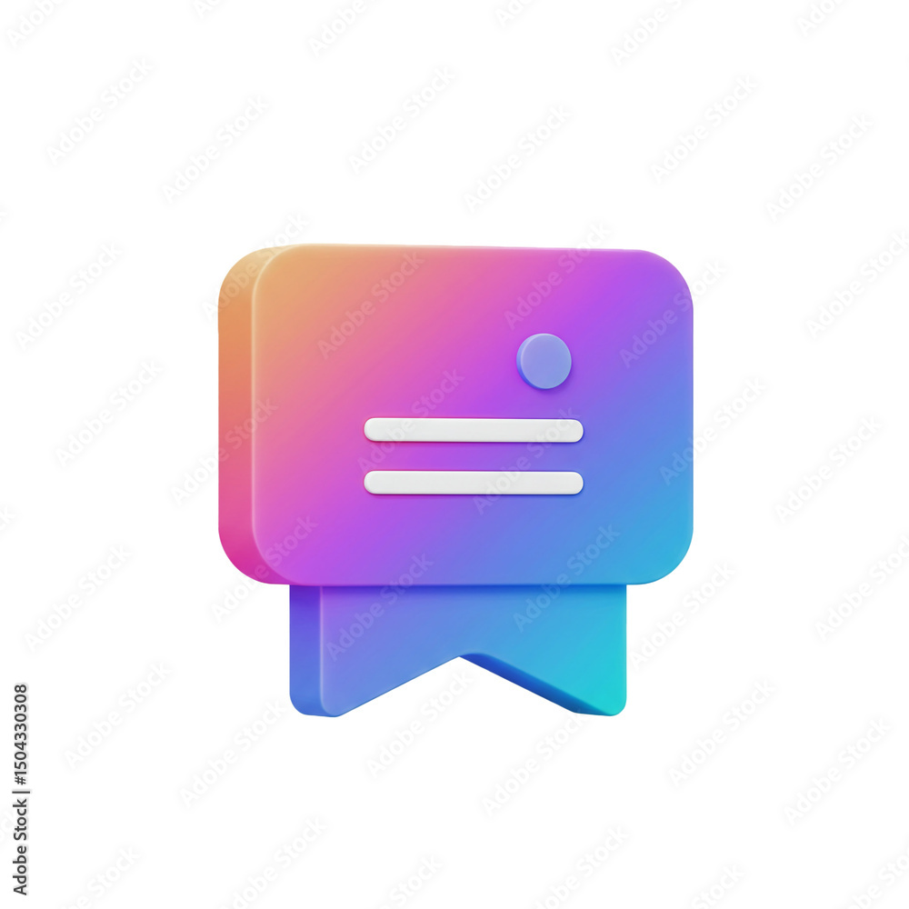 Poster vibrant 3d render of an email notification icon with gradient colors for interface and application d