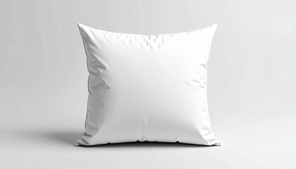 Blank throw pillow mockup isolated on light gray background