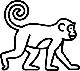 Monkey silhouette and line art vector EPS 
