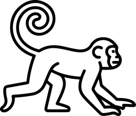 Monkey silhouette and line art vector EPS 