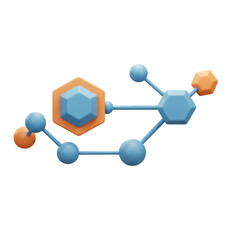 Molecule Structure 3D Render Depicting Complex Connectivity and Scientific Conceptualization for Technological Advancements and Innovative Solutions