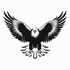 Majestic eagle soars, wings outstretched, a striking powerful silhouette