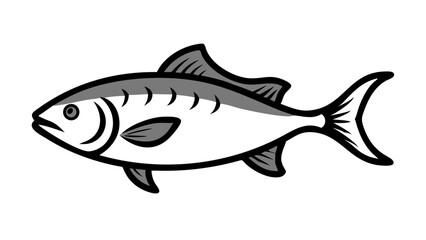 Tuna fish on blue background