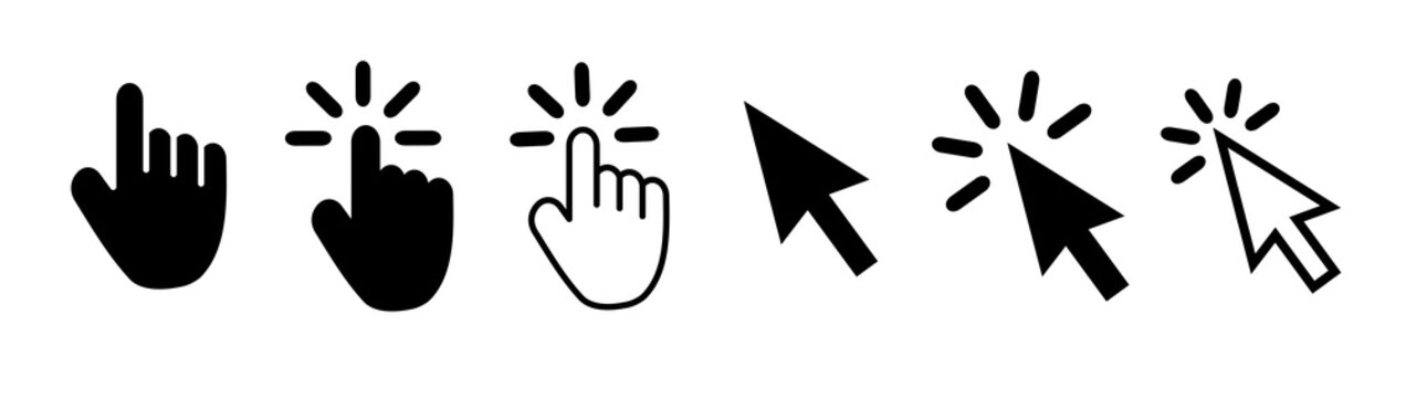 Hand clicking and Computer cursor icon vector for graphic design, logo, web site, social media, mobile app