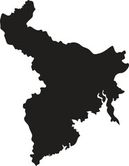 Bangladesh black map silhouette vector style with white background