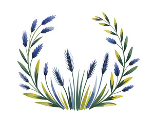 Lavender laurel, a plant symbol isolated on transparent background. Watercolor art. PNG file