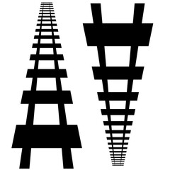 Railway Track Icon Set Vector Design on White Background. Railway Line, Rails Symbol, Train Tracks Sign, Railroad Pictogram, Railroad elements set, Railroads curved straight, traffic sign,seps10, 1111