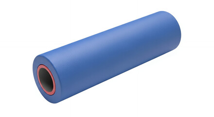 Foam roller in blue color for muscle recovery and exercise  