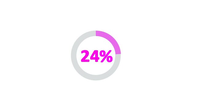 25% animated pie chart video on white background &ndash; half circle segment animation, minimal circular info graphic, percentage data visualization, modern graph design.