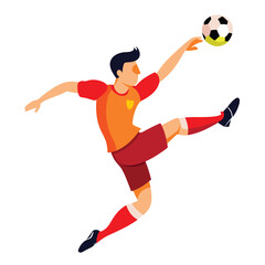 Dynamic Soccer Player in Action A Striking Illustration of Athleticism and Skill