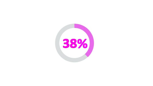40% animated pie chart video on white background &ndash; half circle segment animation, minimal circular info graphic, percentage data visualization, modern graph design.