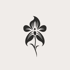 Obraz premium Black flower floral vector illustration botanical nature plant design art graphic blossom bloom drawing silhouette