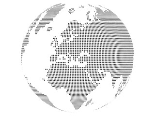 globe on white background
