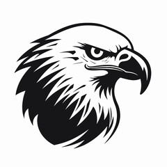 Obraz premium Eagle head vector illustration bird animal predator hawk falcon graphic design symbol mascot emblem art silhouette