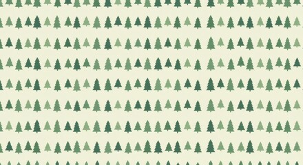 Minimalist Seamless Pine Tree Pattern  Small Green Triangles on Off-White Background Flat Christmas Design Digital Art Creative Vector Design