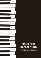 縦型Aサイズの背景素材。カーブしたピアノの鍵盤のレトロなデザインのベクターイラストデータ