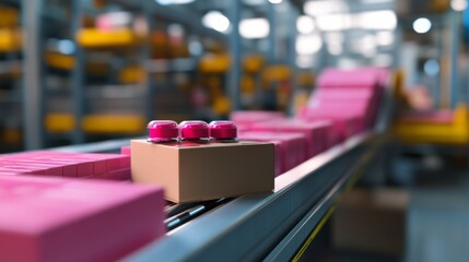 Logistic center with medicines packed for delivery, pharma supply chain,