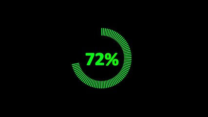 animated 72% pie chart video on white background – half circle segment animation, minimal circular info graphic, percentage data visualization, modern graph design. - Powered by Adobe