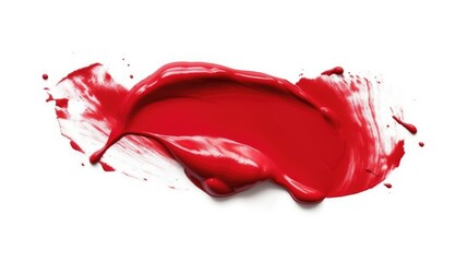 Red Lipstick Smear on White Background

