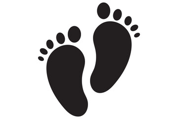baby feet icon, baby footprints vector illustration, footprint icon. Baby footprint. Silhouette of footprints. Vector eps 10