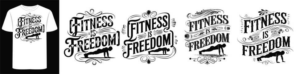 Obraz premium Motivational Gym wear Design – Bold Fitness Vector T-Shirt Artwork for Bodybuilders