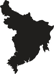 Bangladesh black map silhouette vector style with white background