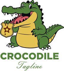 Vector of crocodile logo design illustration. Wild Animals. Reptile. Easy editable layered vector illustration