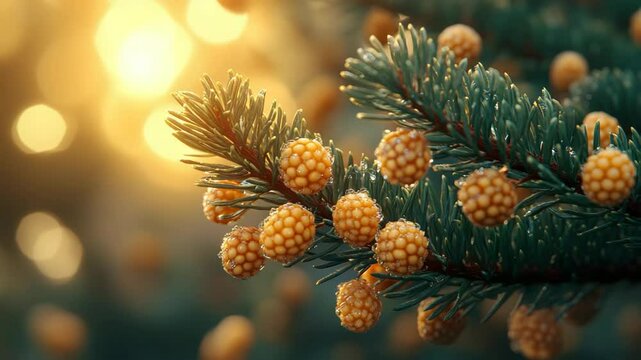 Enchanted Pine Branch with Berries